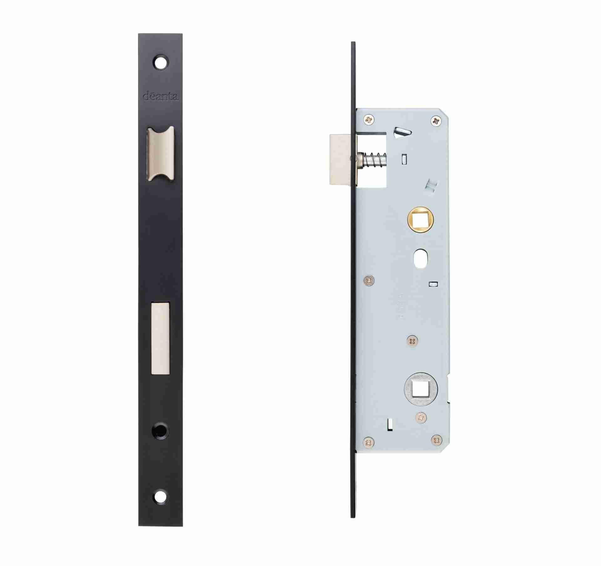Déanta Slim Bathroom Lock Black Steel
