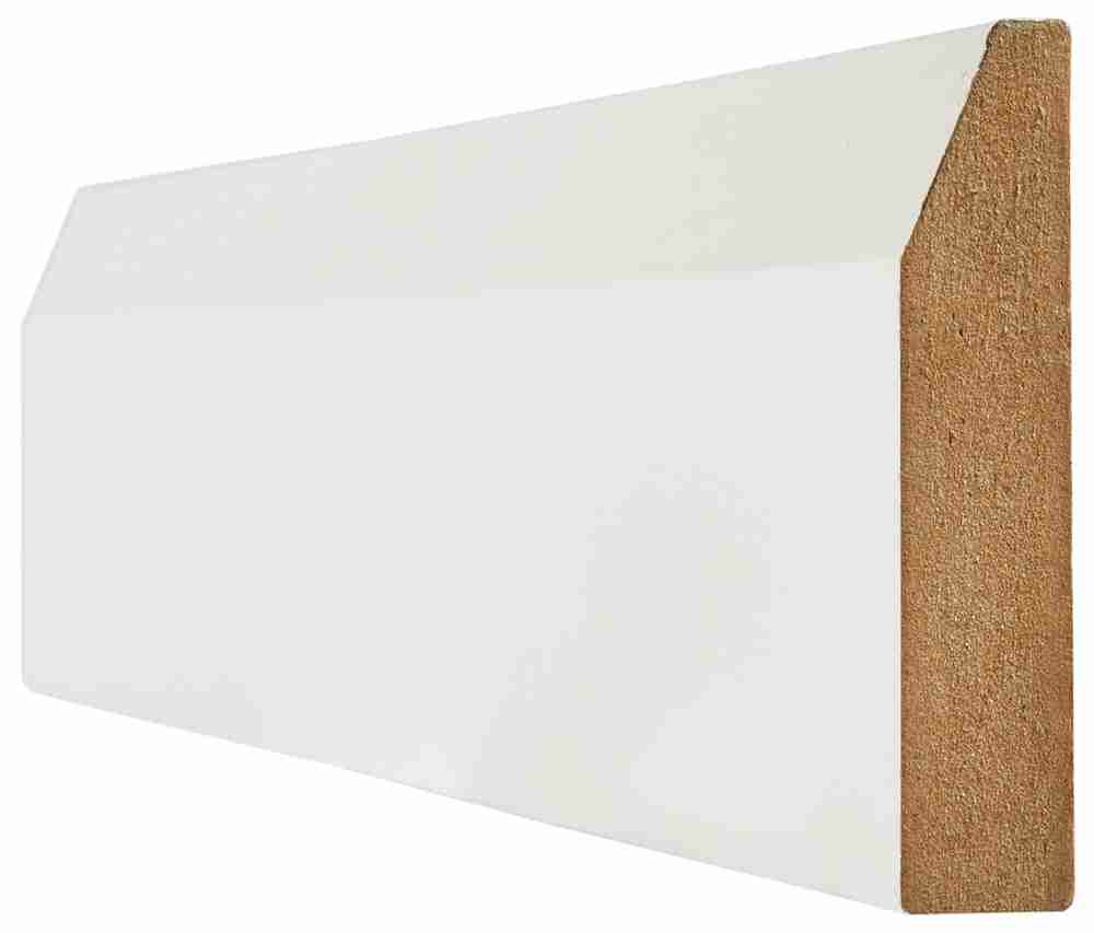 White Primed Skirting Chamfered